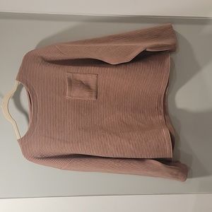 Ribbed Taupe/Mauve Sweater by a new day